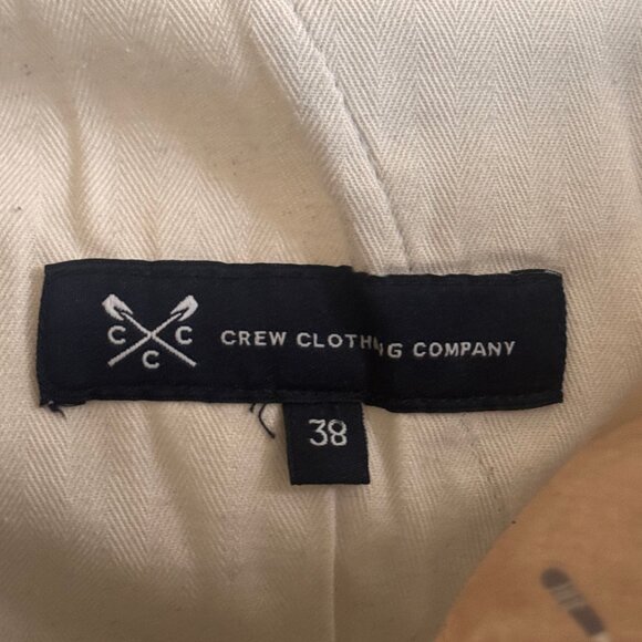 Crew Clothing Tan Cotton Flat-front Men's Shorts w/ Rowing Oar Print - Picture 3 of 3